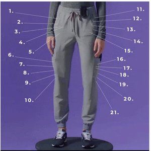 Figs Jogger Scrub Pants Space Grey/Gray 21 Pockets! from Technical Collection